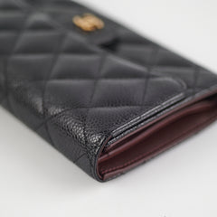 Chanel Long black Caviar Wallet