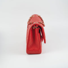 Chanel Caviar Medium/Large Double Classic Flap Red Microchip