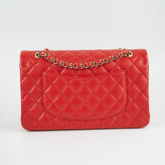 Chanel Caviar Medium/Large Double Classic Flap Red Microchip