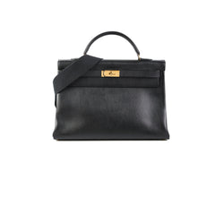 Hermes Kelly 40 Black Ardennes D Stamp (2000)