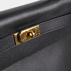 Hermes Kelly 40 Black Ardennes D Stamp (2000)