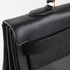 Hermes Kelly 40 Black Ardennes D Stamp (2000)
