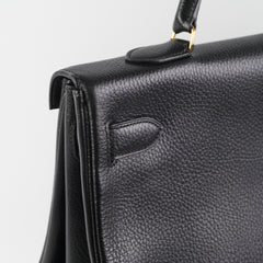 Hermes Kelly 40 Black Ardennes D Stamp (2000)