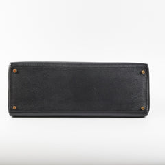 Hermes Kelly 40 Black Ardennes D Stamp (2000)