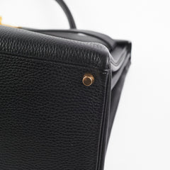 Hermes Kelly 40 Black Ardennes D Stamp (2000)