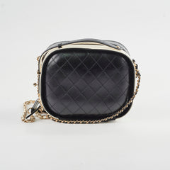 Chanel Round Vanity Case Black/White