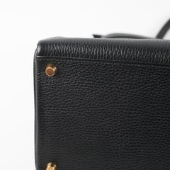 Hermes Kelly 40 Black Ardennes D Stamp (2000)