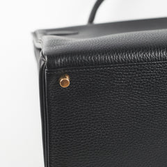 Hermes Kelly 40 Black Ardennes D Stamp (2000)