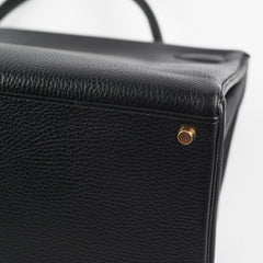 Hermes Kelly 40 Black Ardennes D Stamp (2000)