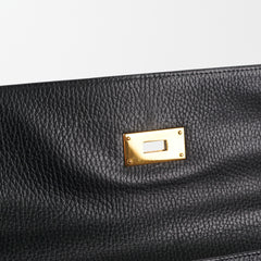 Hermes Kelly 40 Black Ardennes D Stamp (2000)