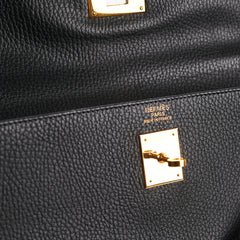 Hermes Kelly 40 Black Ardennes D Stamp (2000)