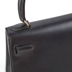 Hermes Vintage Mini Kelly Box Black - Square S Stamp (1989)