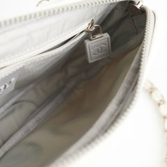 Chanel Camelia Seasonal Flap With Zipper White