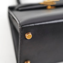 Hermes Vintage Mini Kelly Box Black - Square S Stamp (1989)