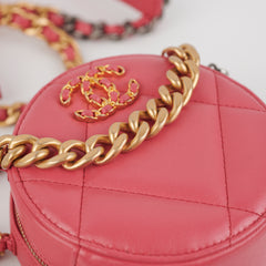 Chanel 19 Lambskin Round Pink