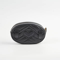 Gucci Matelassé Mini GG Marmont Black Belt Bag