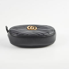 Gucci Matelassé Mini GG Marmont Black Belt Bag