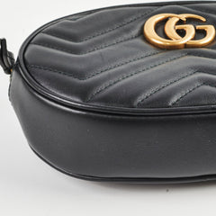 Gucci Matelassé Mini GG Marmont Black Belt Bag