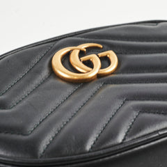 Gucci Matelassé Mini GG Marmont Black Belt Bag