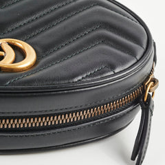 Gucci Matelassé Mini GG Marmont Black Belt Bag