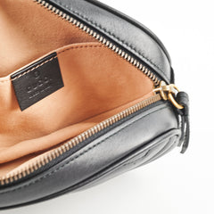 Gucci Matelassé Mini GG Marmont Black Belt Bag