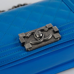 Chanel Small Boy Patent Blue Bag