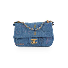 Chanel 22p Mini Rectangle Denim Flap