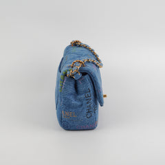 Chanel 22p Mini Rectangle Denim Flap