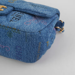 Chanel 22p Mini Rectangle Denim Flap