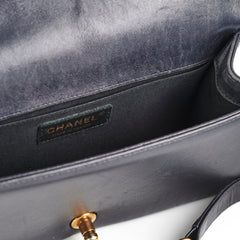 Chanel Old Medium Boy Navy Blue