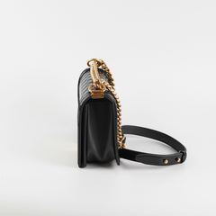 Chanel Old Medium Boy Patent Black