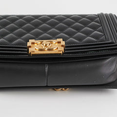 Chanel Old Medium Boy Patent Black