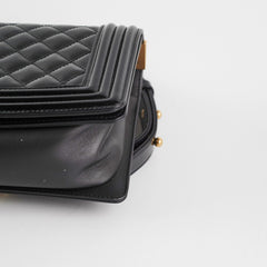 Chanel Old Medium Boy Patent Black