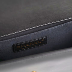 Chanel Old Medium Boy Patent Black