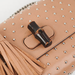 Gucci Studded Miss Bamboo Bag Beige