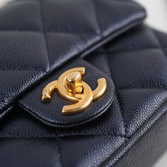 Chanel Perfect Mini Classic Flap Iridescent Navy