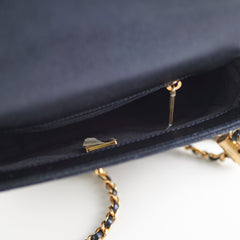 Chanel Perfect Mini Classic Flap Iridescent Navy