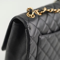 Chanel Classic Jumbo Caviar Black Single Flap