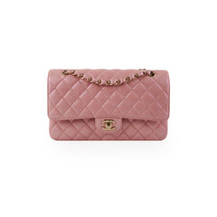 Chanel Medium/Large Caviar Double Classic Flap Iridescent Pink