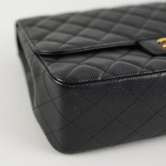 Chanel Classic Jumbo Caviar Black Single Flap