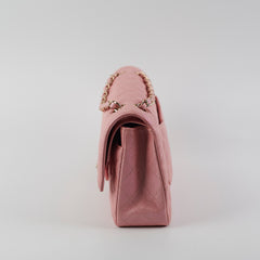 Chanel Medium/Large Caviar Double Classic Flap Iridescent Pink