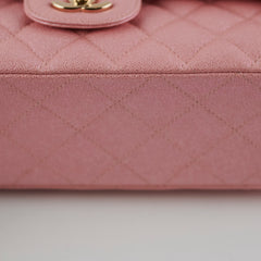 Chanel Medium/Large Caviar Double Classic Flap Iridescent Pink