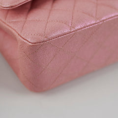 Chanel Medium/Large Caviar Double Classic Flap Iridescent Pink