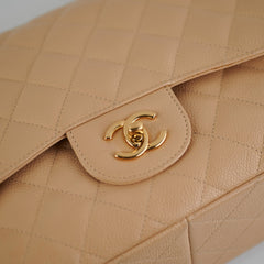 Chanel Classic Flap Jumbo Caviar Beige