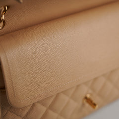 Chanel Classic Flap Jumbo Caviar Beige