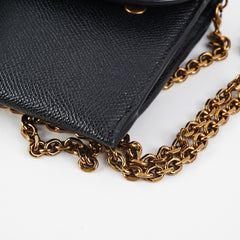 Dior Long Saddle Black Wallet On Chain WOC Crossbody Bag