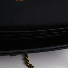 Dior Long Saddle Black Wallet On Chain WOC Crossbody Bag