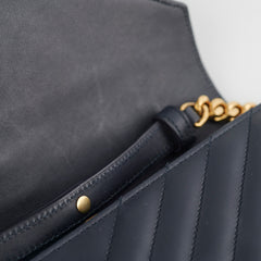 Saint Laurent Clutch with Detachable Chain Navy