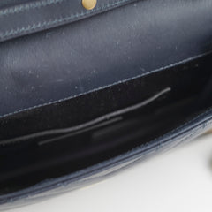 Saint Laurent Clutch with Detachable Chain Navy