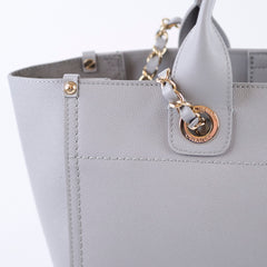 Chanel Deauville Medium Light Grey Stud